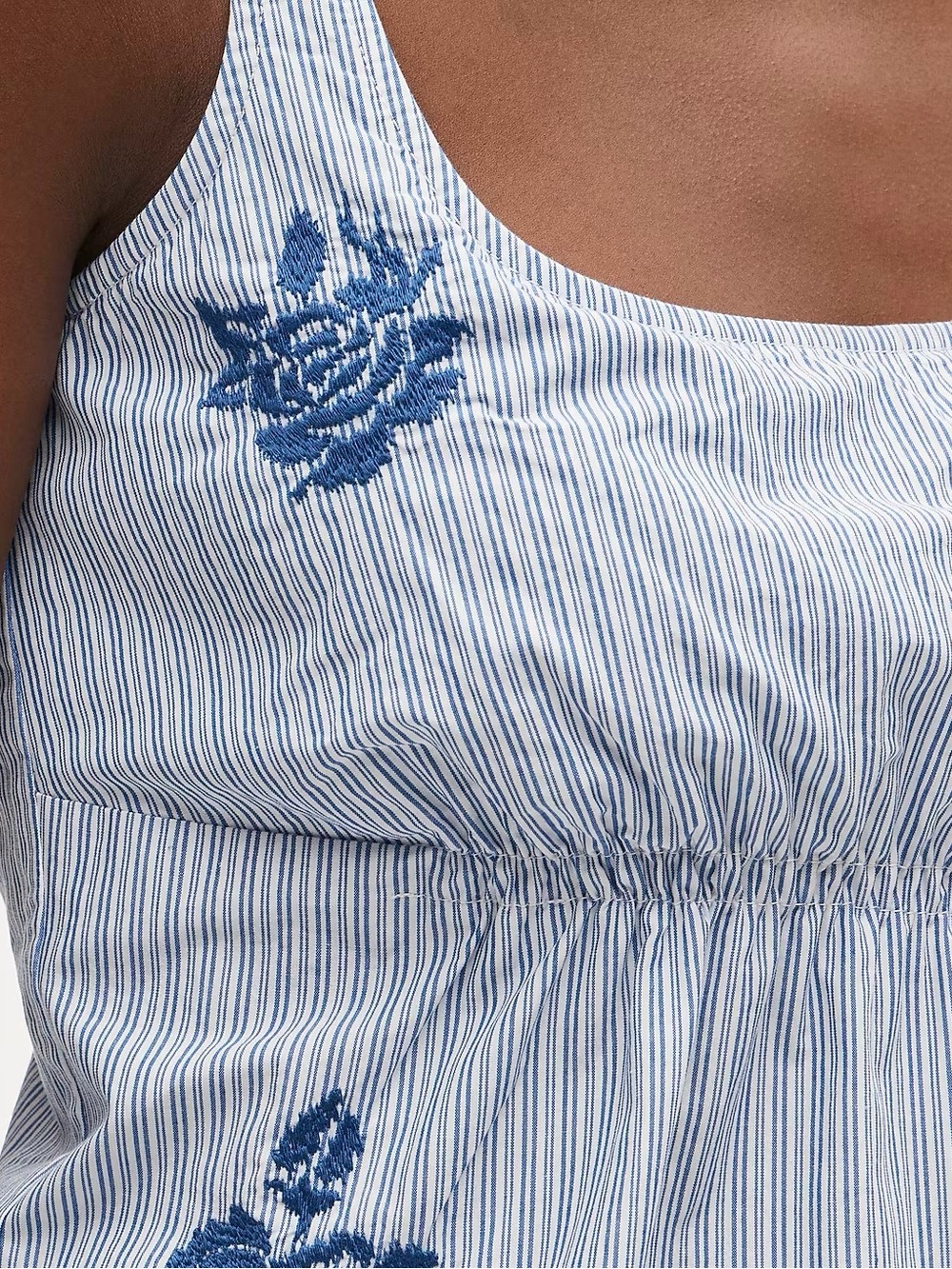 NWT J.Crew Tall Scoopback Mini Dress in Embroidered Floral Stripe - Picture 3 of 7